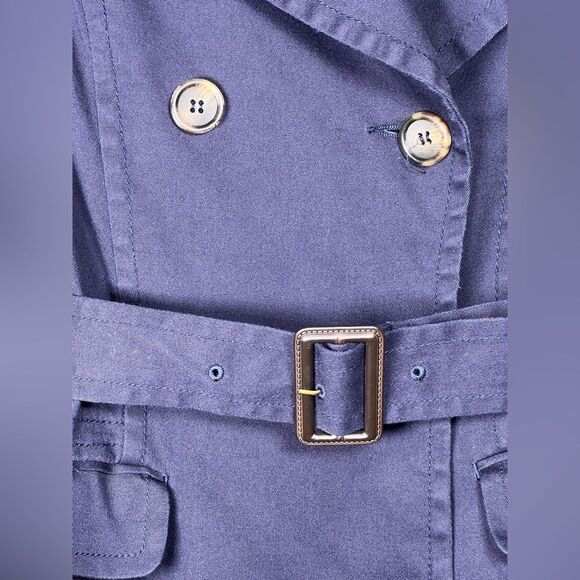 H& M double breasted pea coat ๐ navy blue ๐ double breasted ๐ size 2 - Picture 3 of 10